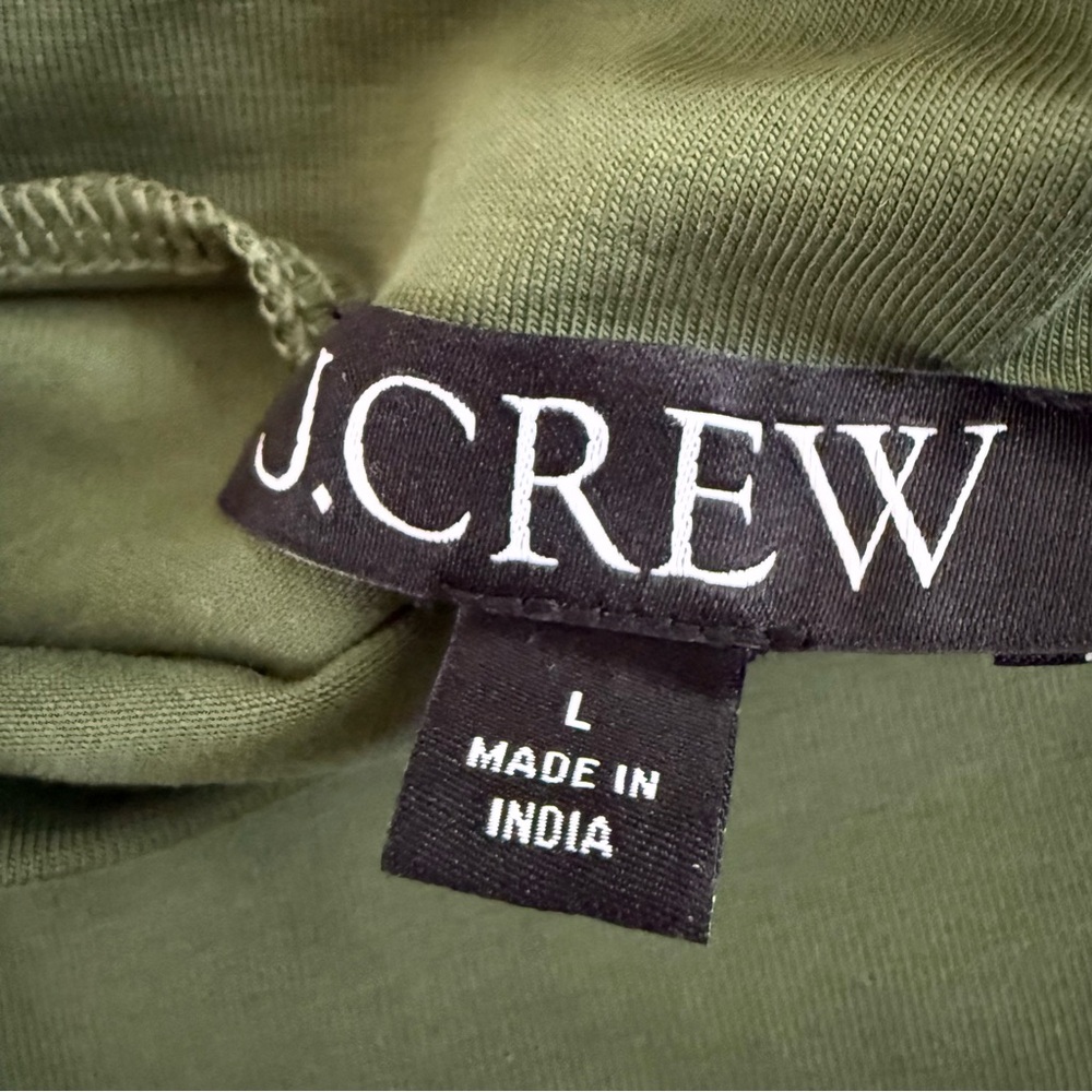 J Crew Mock Neck Tank in Olive Green Large Bodycon - Picture 2 of 5